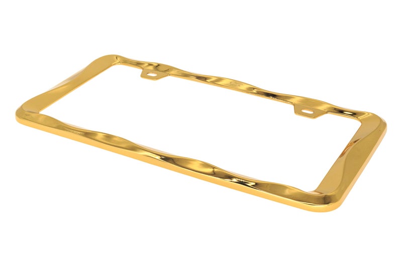 Creathome 3D Curly Wave Pattern Gold License Plate Frame from Pure Zinc Alloy Metal - Image 4